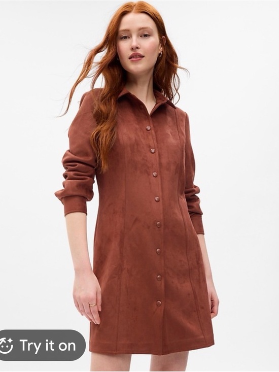 GAP Dresses & Skirts - GAP Faux-Suede Mini Shirtdress